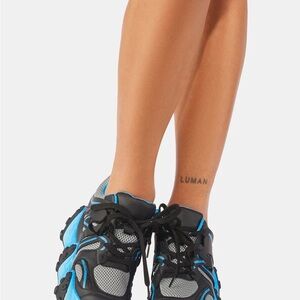 Anthony wang Carambola Women’s Black and Bright Blue platform  Sneakers